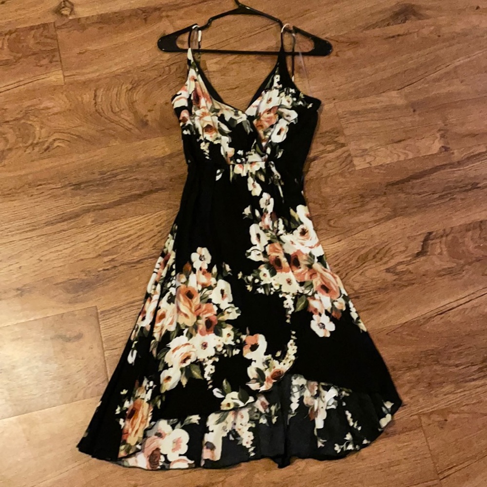 Floral Wrap Front Dress
